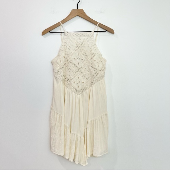 American Eagle Outfitters Dresses & Skirts - American Eagle | AEO Cream Eyelet Lace Dress Mini Boho Festival